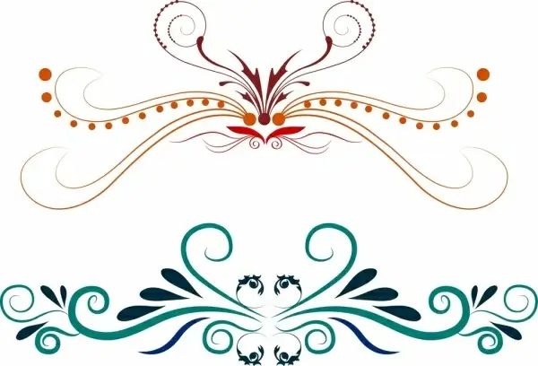 decorative symbol setsclassical colorful curves outline