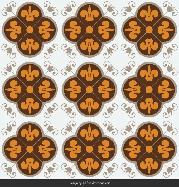 decorative tile pattern template flat symmetric repeating design