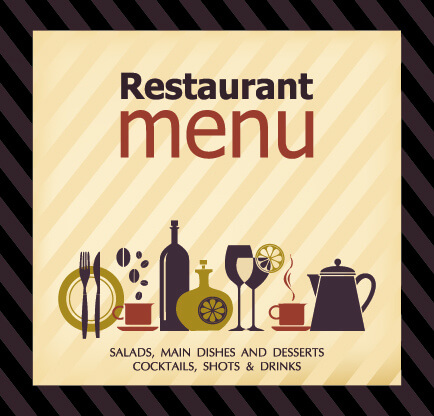 delicate restaurant menu cover design vector 