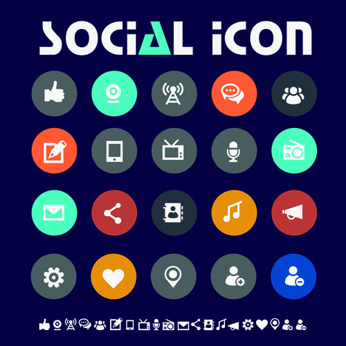 delicate social icons vector graphics