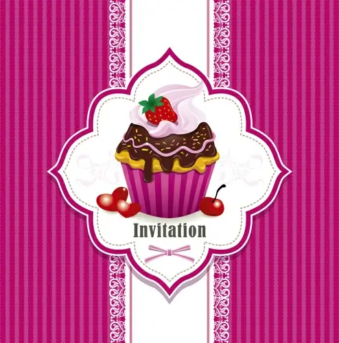 delicious cupcakes design elements vector