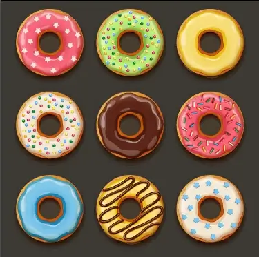 delicious donuts design vector
