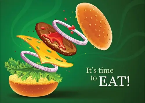 delicious fast food vector set
