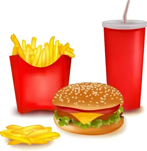 delicious fast food vector set