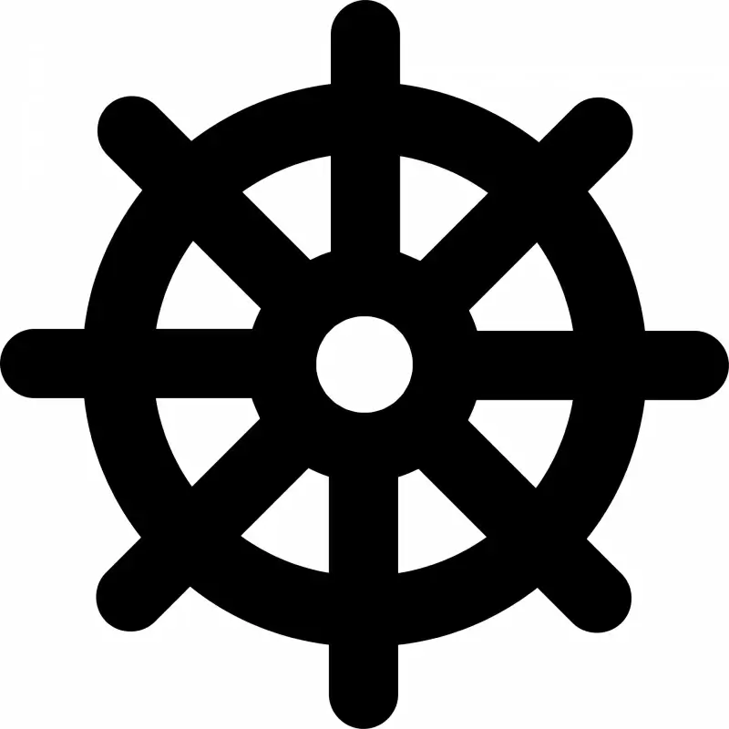 dharmachakra sign icon flat silhouette symmetric outline 