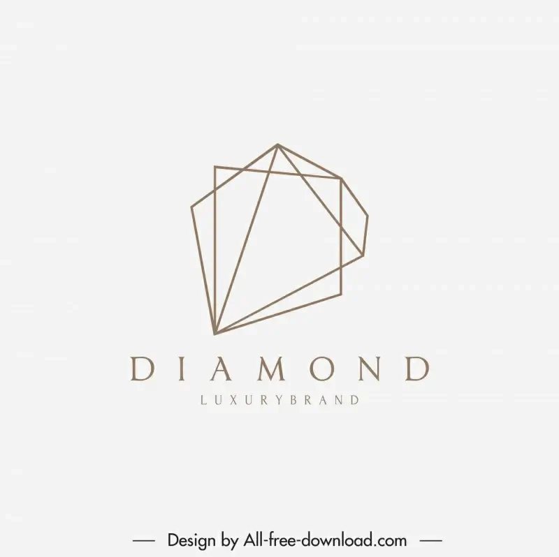 diamond logo flat geometric shape outline 