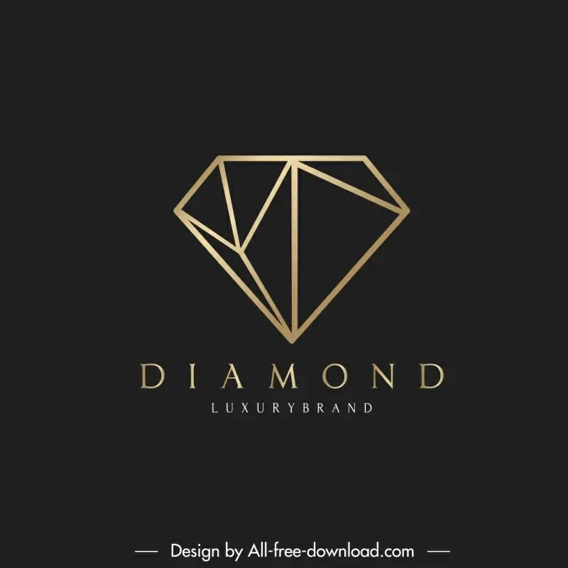 diamond logo template 3d luxury