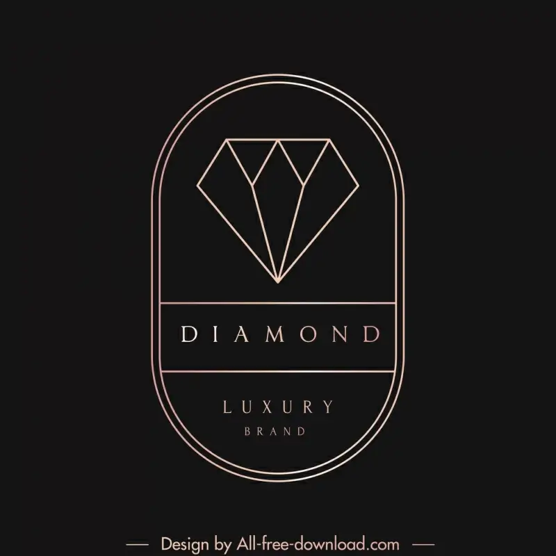 diamond logo template flat modern dark symmetry 