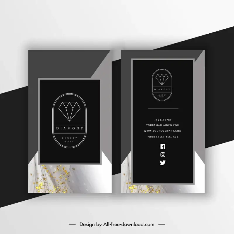 diamond shop business card templates elegant dark