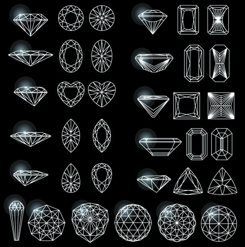 diamonds outline design vector