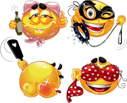 different adult smiles icon vector