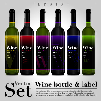 different bottle design vector