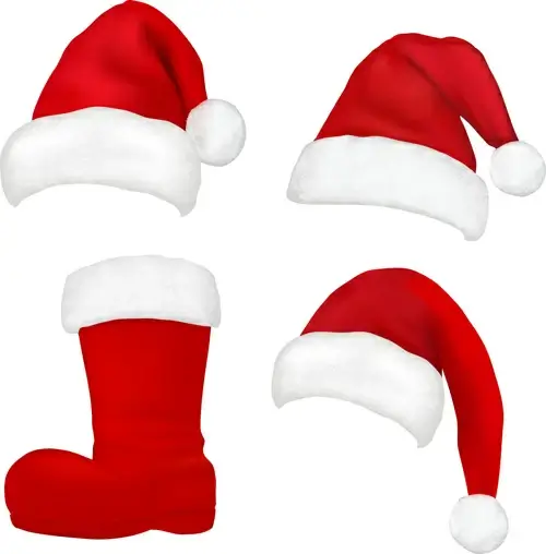 different christmas hat design elements vector set 