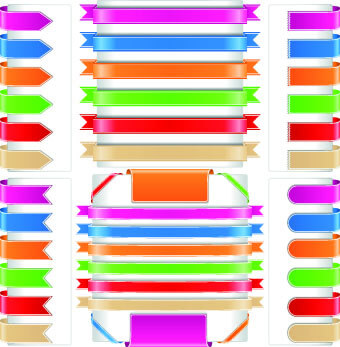 different colored ribbon vector