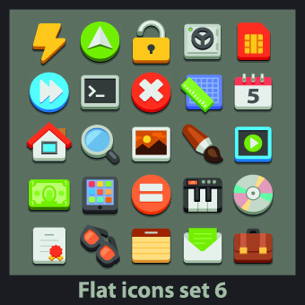 different flat icons vector set