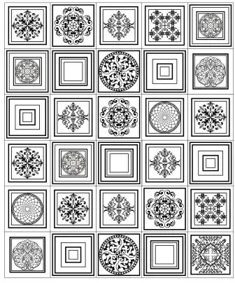 different floral pattern vectors set
