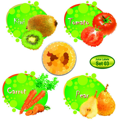 different juice labels design vector