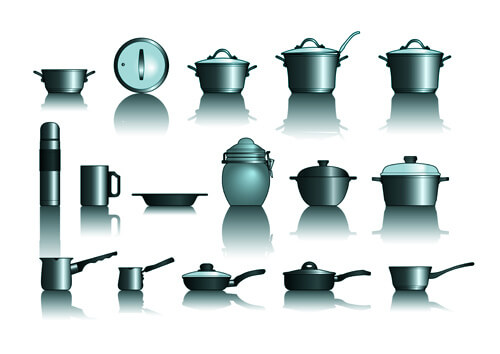 different kitchen utensils vector