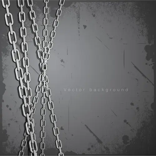 different metal chain art background vector