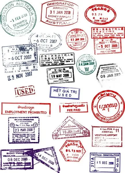 different passports template vector