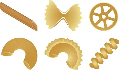 different pasta elements vector set