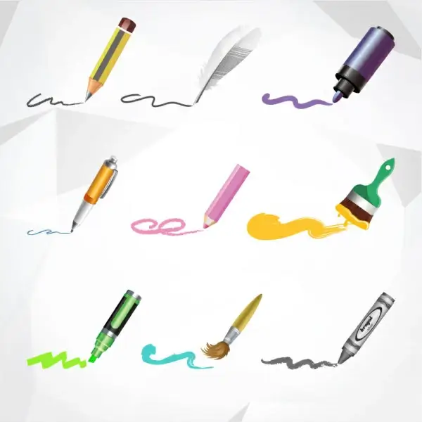 different pen design vector