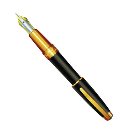 different realistic pen design vector set