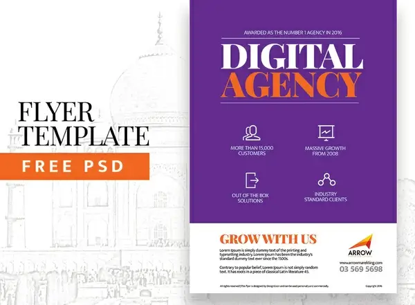 digital agency flyer template
