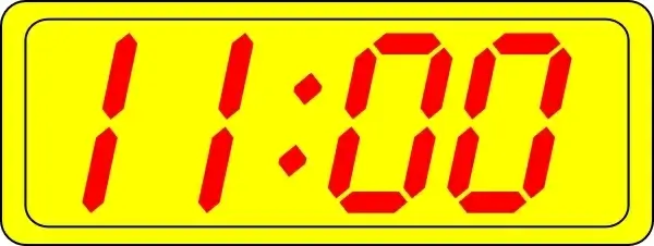 Digital Clock 11:00 clip art