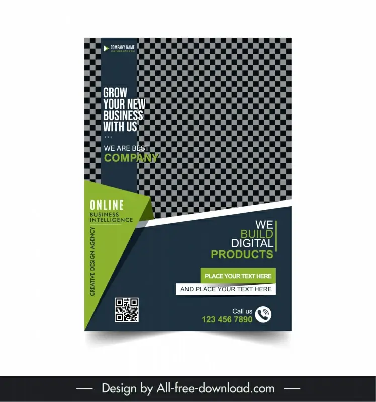 digital marketing flyer design template ex dark elegant checkered