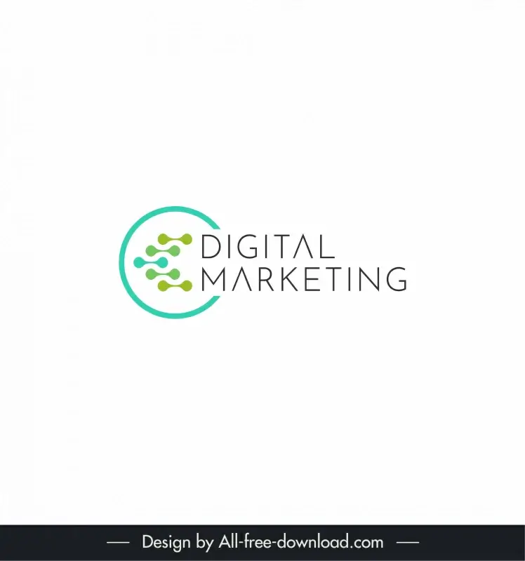 digital marketing logo circle chips shape