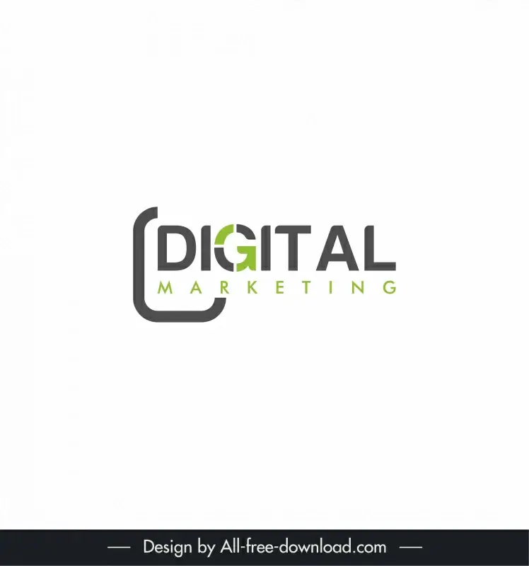 digital marketing logo flat elegant contrast