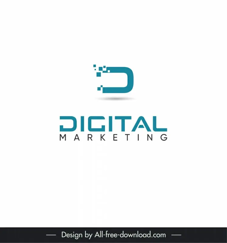 digital marketing logo flat geometric stylized texts