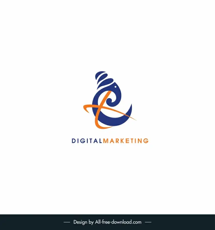 digital marketing logotype abstract shape design 