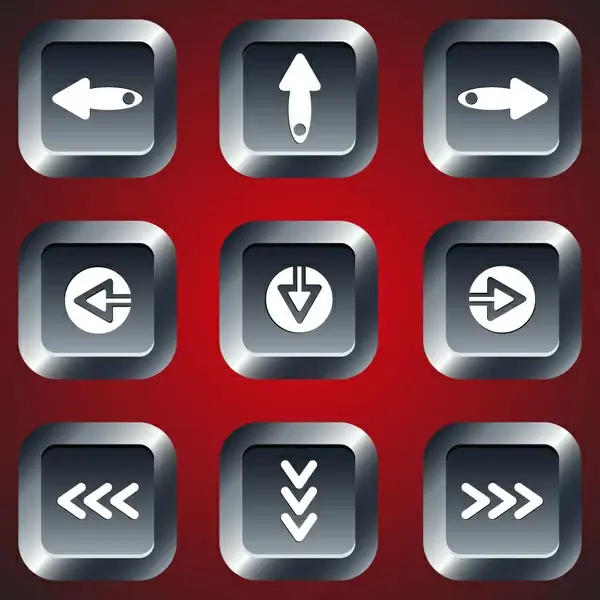 digital navigation buttons illustration on black squares