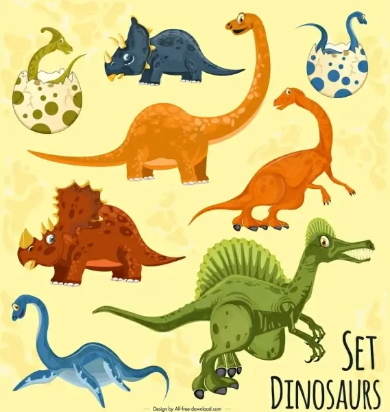 dinosaur background colored cartoon characters decor