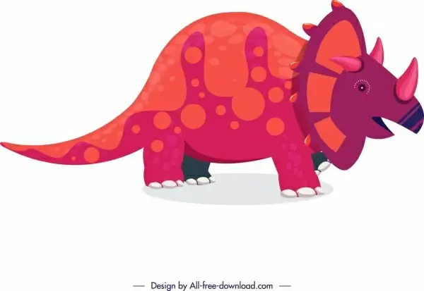 dinosaur background triceratops icon colored cartoon sketch