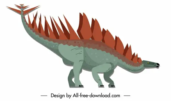 dinosaur icon stegosaurus species sketch cartoon character sketch