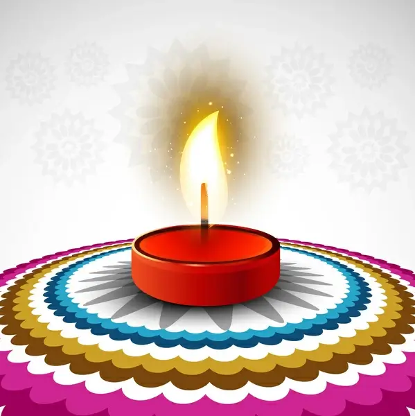 diwali colorfu card decorativel background vector