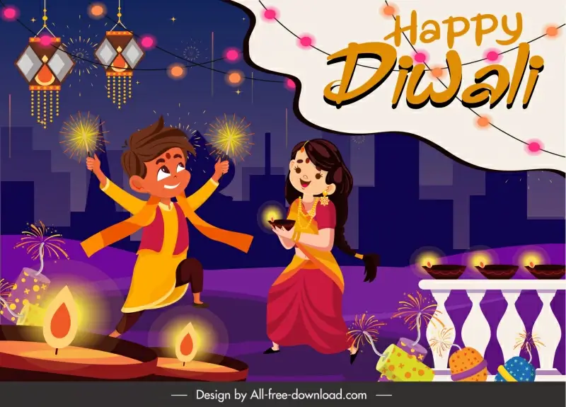 Diwali festival poster lights lantern decor Vectors graphic art designs in  editable .ai .eps .svg .cdr format free and easy download unlimit id:6919634