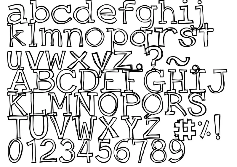 DJB Doodled Bits Font in truetype .ttf opentype .otf format free and