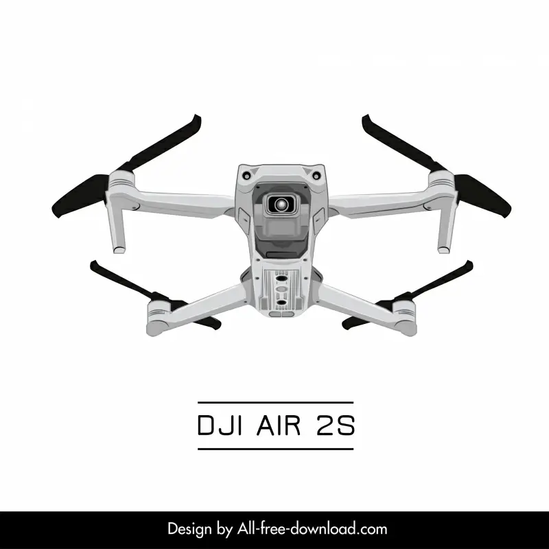 dji air 2s drone flycam design element symmetric bottom view  