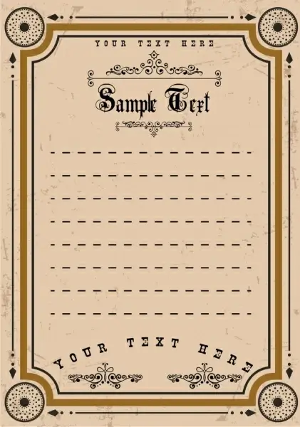 document border template arrows circles decoration classical style 