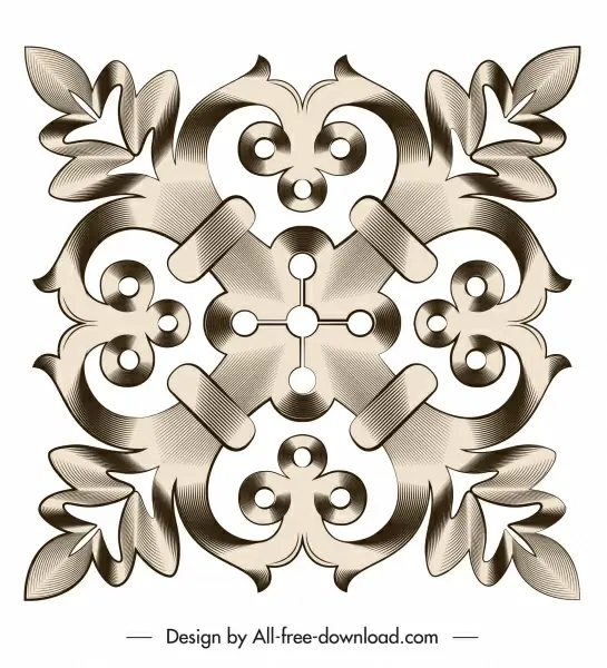 document decorative element elegant symmetrical flat shape 