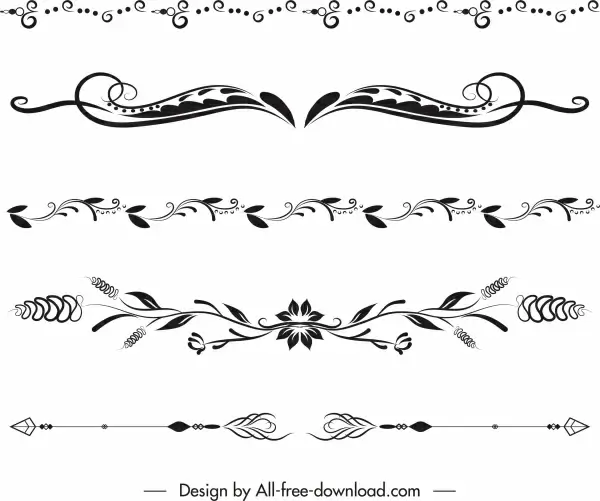 document decorative elements classical symmetrical curves decor