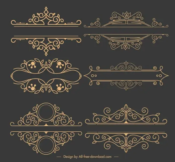 document decorative elements elegant retro symmetric design