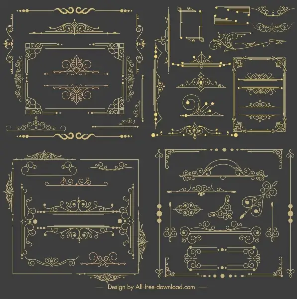 document decorative elements retro european design elegant symmetry