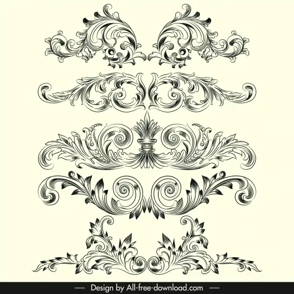 document decorative templates elegant classical european symmetric shapes