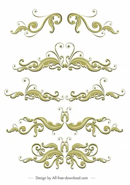 document decorative templates elegant classical symmetric swirled design