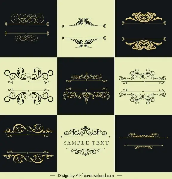 document decorative templates european classic elegant symmetric curves